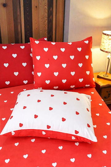 SteweHome Σετ Διπλή 200x220cm Ρομαντικό Σχέδιο Καρδιάς