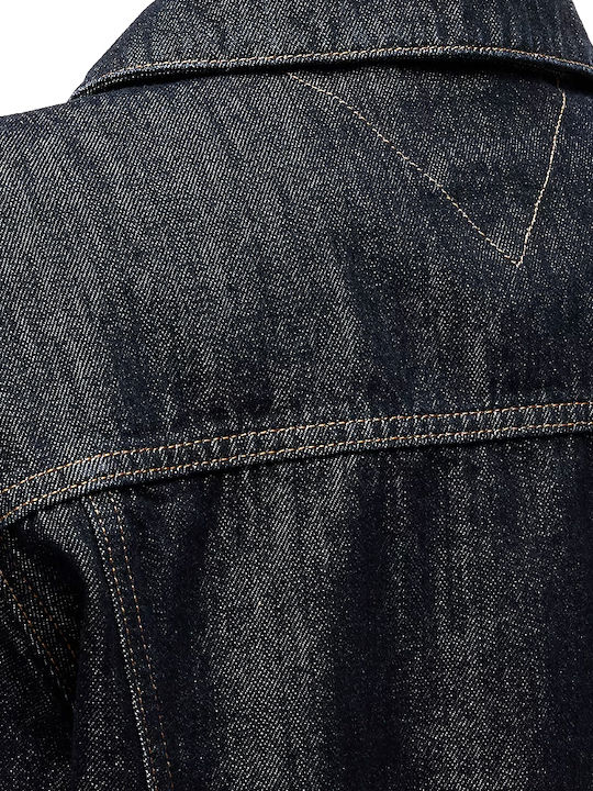 Langes Damen Jean Jacke Blau
