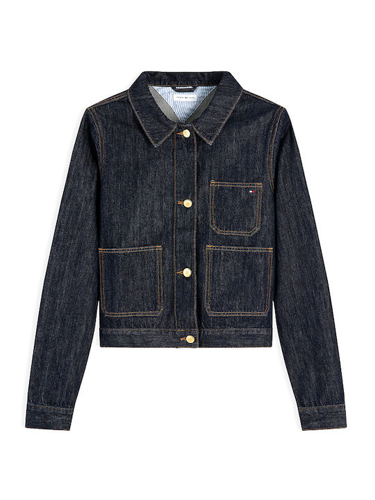 Langes Damen Jean Jacke Blau