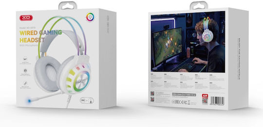 XO GE10 Over Ear Gaming Headset με σύνδεση 3.5mm / USB Λευκό
