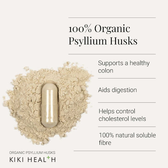 Kiki Health Organic Psyllium Husks Пробиотици 850мг 120 вегетариански капсули