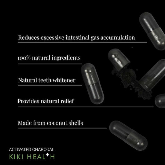 Kiki Health Activated Charcoal Ειδικό Συμπλήρωμα Διατροφής 50 φυτικές κάψουλες