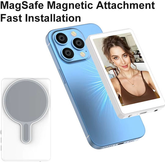 Roza Rs-t2 Магнитен Selfie Екран – Безжичен Бял Магнитен Екран Selfie Iphone & Android Magsafe 3.97" & Дистанционно