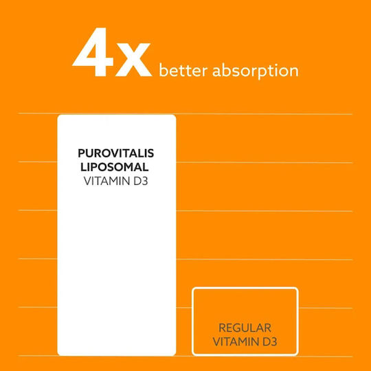 Purovitalis Liposomal Vitamin D3 Βιταμίνη για Ενίσχυση του Ανοσοποιητικού & την Υγεία των Οστών 2000iu 60 φυτικές κάψουλες