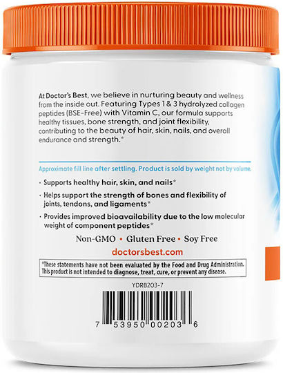 Doctor's Best Pure Collagen Types 1 & 3 1000mg 200gr