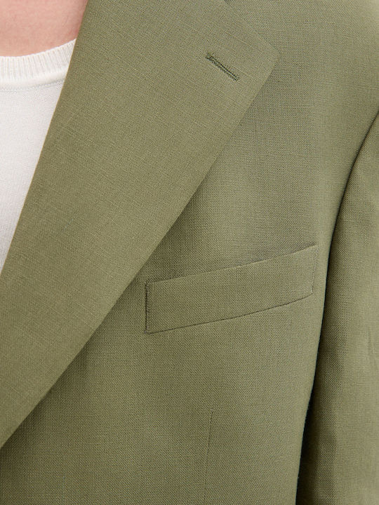Summer Men's Suit Jacket Khaki