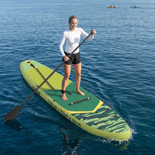 vidaXL Poseidon Φουσκωτή Σανίδα SUP με Μήκος 3.35m Πράσινη