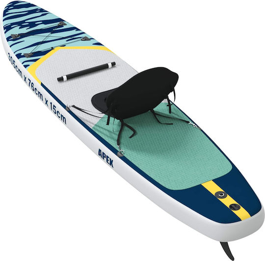 vidaXL Apex Inflatable SUP Board with Length 3.05m Blue