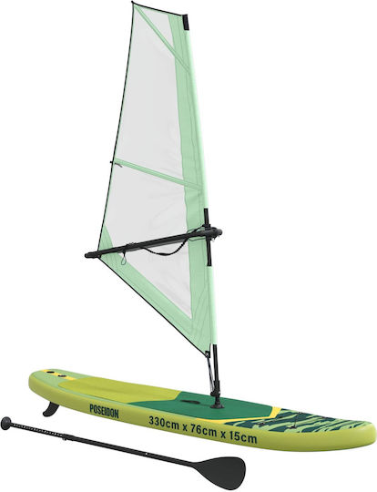 vidaXL Poseidon Inflatable SUP Board with Length 3.3m Green