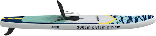 vidaXL Apex Φουσκωτή Σανίδα SUP με Μήκος 3.66m Μπλε