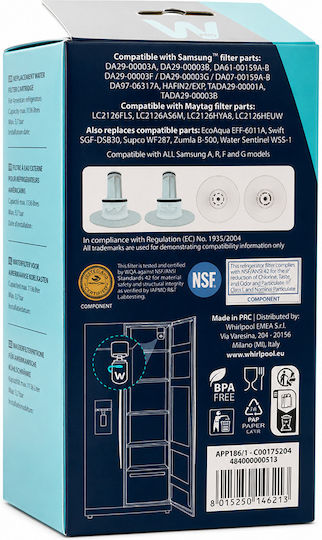 Innenbereich Wasserfilter Patronen für Kühlschrank Samsung Wpro App100 Da29-00003b Da29-00003f Da29-00003g