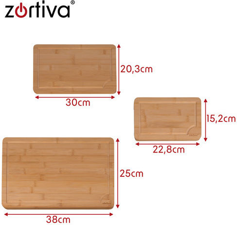 Set of Brown Bamboo Chopping Boards for Bread 3 Pieces