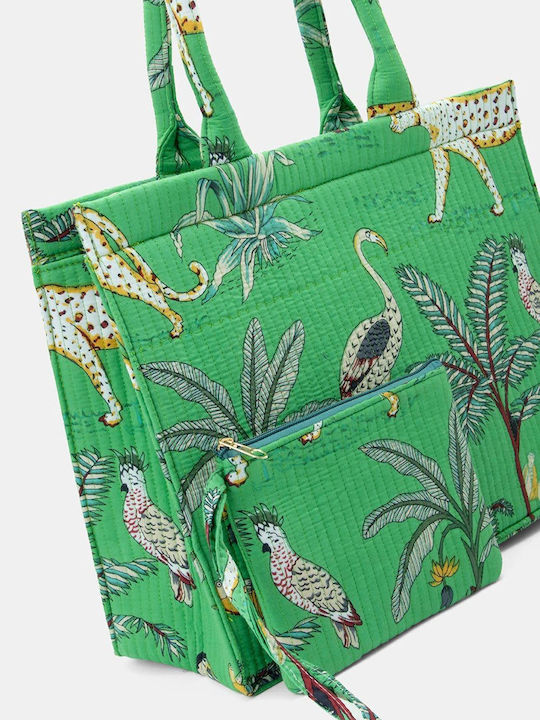 Stoff Damen Handtasche Grüne