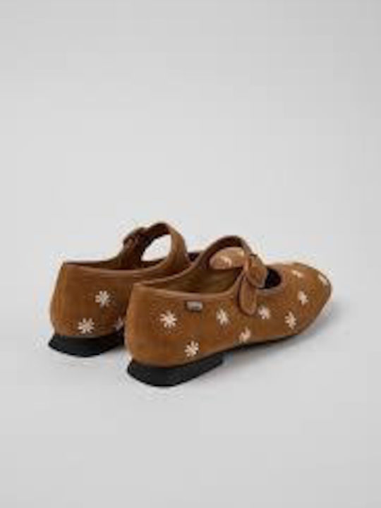 Casi Myra Suede Women's Ballerina Shoes in Brown Colour