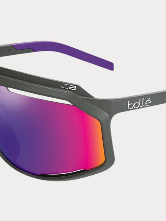 Bolle Ochelari De Soare Pentru Bărbați Cu Ramă Metalică Neagră Și Lentile Polarized BS018002-PURPLE