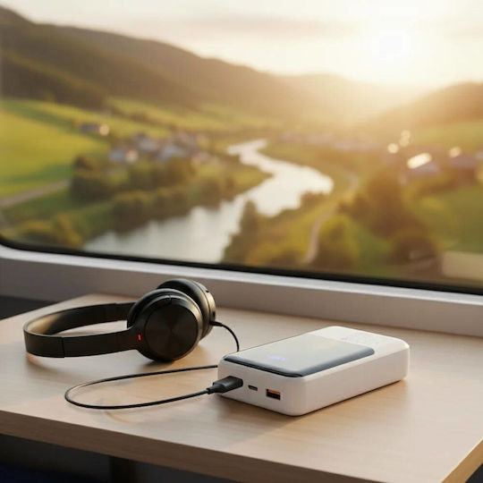 everActive EB-20Q Външна Батерия 20000mAh 22.5W с 2 USB-A Изходни Порта и USB-C Изходен Порт Power Delivery / Бързо Зареждане / PPS Бяла