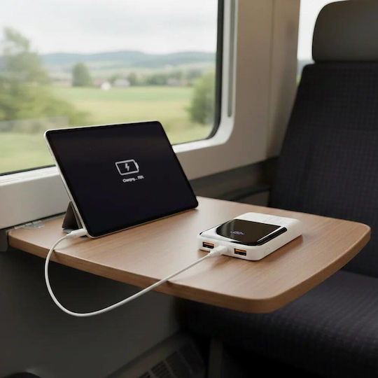 everActive EB-10Q Външна Батерия 10000mAh 22.5W с 2 USB-A Изходни Порта и USB-C Изходен Порт Бързо Зареждане Бяла