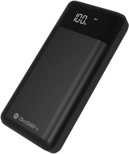 GoGEN Power Bank 30000mAh με 2 Θύρες USB-A και Θύρα USB-C Μαύρο