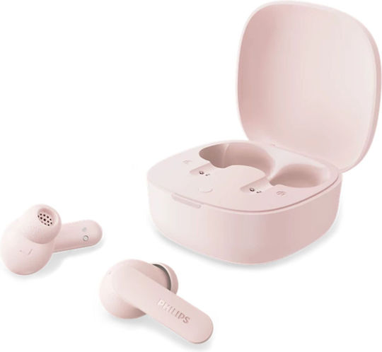 Philips TAT2100 In-ear Bluetooth Handsfree Ακουστικά με Αντοχή στον Ιδρώτα και Θήκη Φόρτισης Ροζ