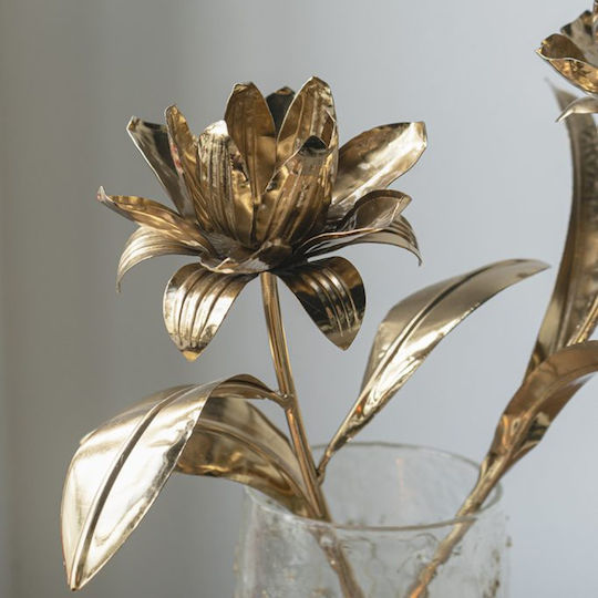 Artekko Solis Gold Metallic Flower 20x14x45.5 Cm