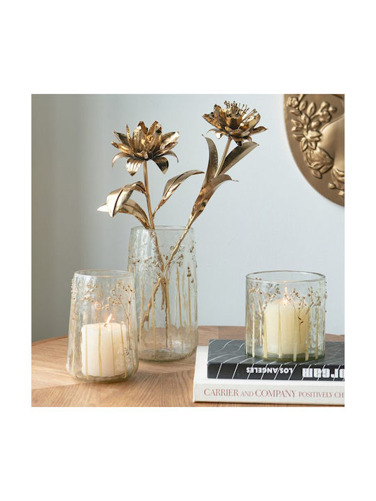 Artekko Solis Gold Metallic Flower 20x14x45.5 Cm