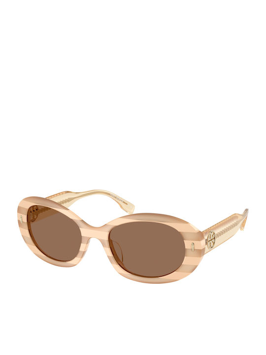 Tory Burch Γυναικεία Γυαλιά Ηλίου με Μπεζ Κοκκάλινο Σκελετό και Μπεζ Φακό TY7214U-318173