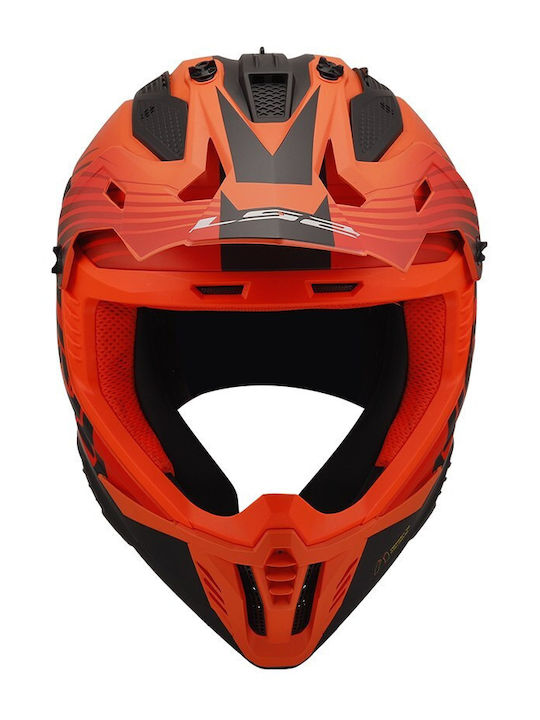 LS2 Fast II MX708 Matt Orange Black Κράνος Μηχανής Motocross ECE 22.06 1450gr