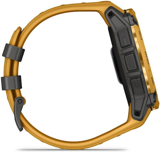 Garmin Instinct 3 Solar Алуминиев 50мм Водоустойчив Смарт часовник с Пулсометър (Sunburst със Sunburst/Сивa каишка)
