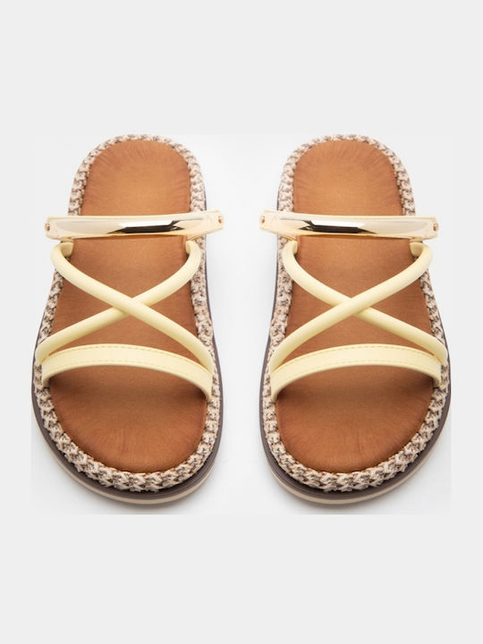 Γυναικεία Σανδάλια Flatforms Κίτρινα