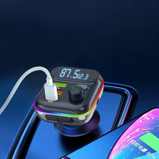 Earldom FM Transmitter Αυτοκινήτου mit Bluetooth / USB / Typ-C,TC-TC
