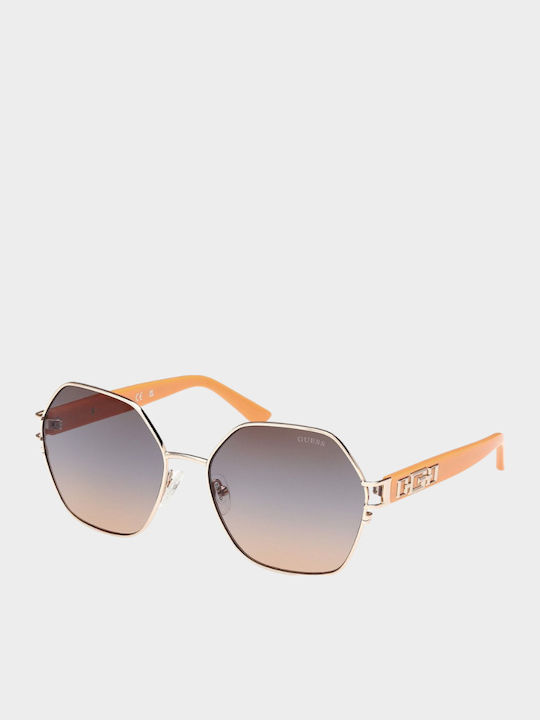 Guess Damen Sonnenbrille mit Gold Metall Gestell und Gray Verlaufsfarbe Linse GU7913 32B