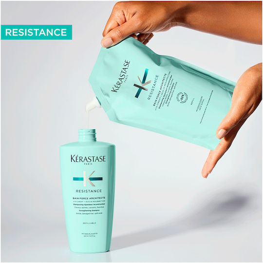 Kérastase Resistance Bain Force Architecte Refill Σαμπουάν Αναδόμησης/Θρέψης & Ενυδάτωσης για Ταλαιπωρημένα Μαλλιά 500ml