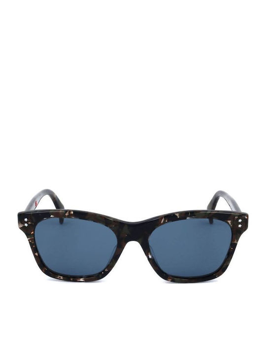Kenzo Men's Sunglasses with Brown Tartaruga Plastic Frame and Blue Lens