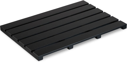 Relaxdays Wooden Bath Mat Black 54x36cm