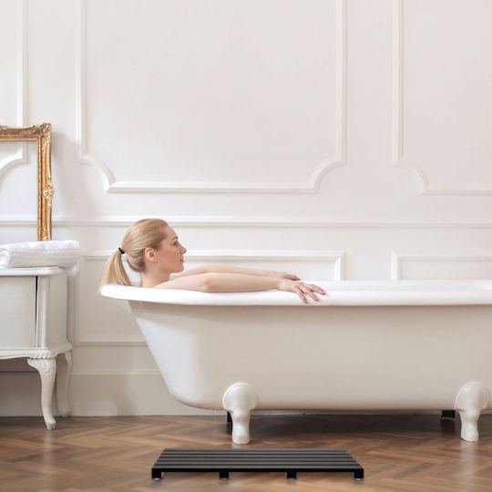 Relaxdays Wooden Bath Mat Black 54x36cm