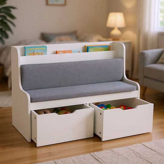 Relaxdays Детска Текстилна Бяла Кутия За Съхранение 70x100x45см