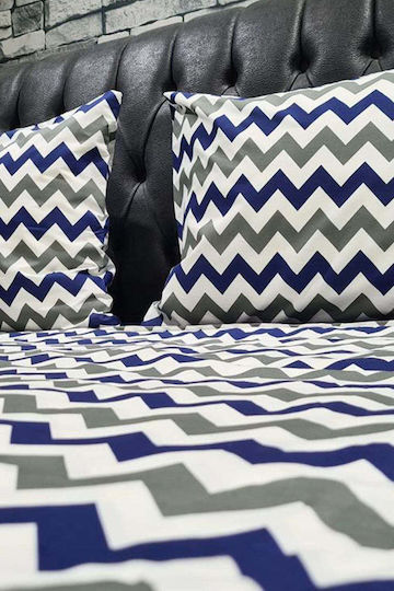 SteweHome Duvet Cover Set 200x220cm Double With 2 Pillowcases Dark Blue