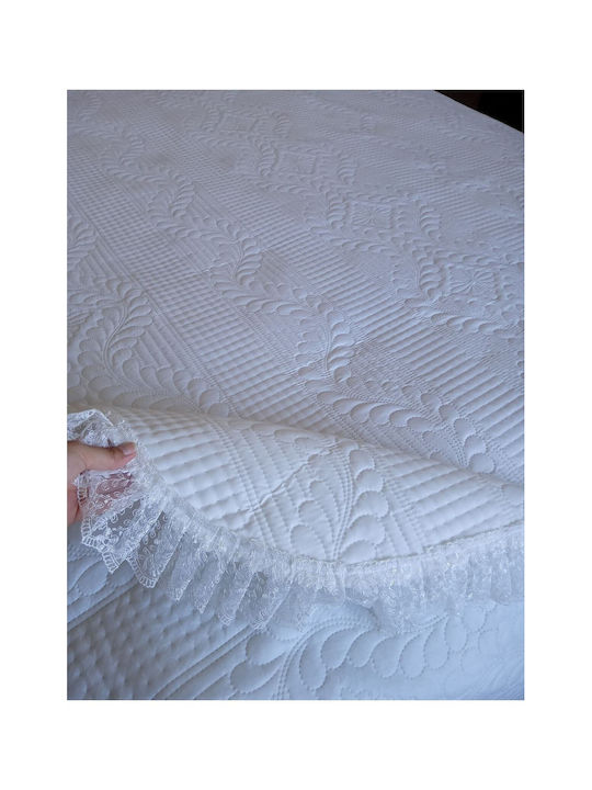 SteweHome Duvet Cover Set 250x260cm King Size With 2 Pillowcases Ecru