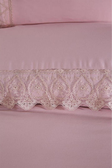 SteweHome Duvet Cover Set 200x220cm Double With 2 Pillowcases Pink