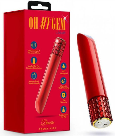 Blush Oh My Gem Vibrator Geschoss 12.7cm Rot