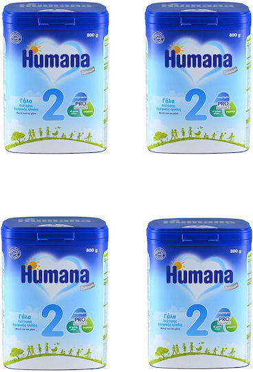 Humana Milk Powder Pro Balance 2 4τμχ for 6m++ Months 800gr