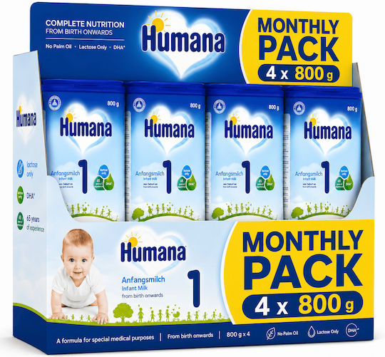 Humana Optimum 1 4buc pentru 6m++ Luni 800gr