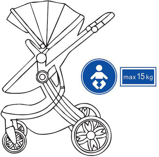 Beboulino Aiolos Adjustable 3 in 1 Baby Stroller Suitable for Newborn Light Grey