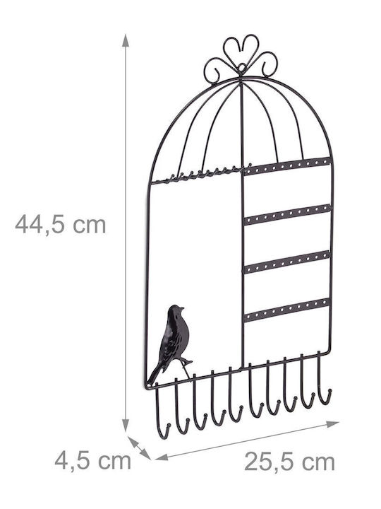 Relaxdays Cârlig Pentru Bijuterii Metalic Negru 44.5x4.5x25.5cm