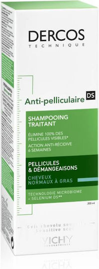Vichy Dercos Anti Dandruff DS Σαμπουάν κατά της Πιτυρίδας & της Σμηγματορροϊκής Δερματίτιδας για Λιπαρά Μαλλιά 200ml