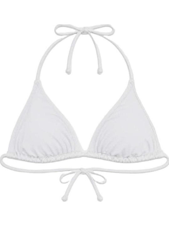 Top bikini triunghi B cup cu burete alb