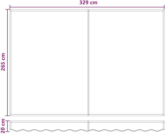 vidaXL Πλαίσιο Τέντας Καφέ με Επίστρωση PU 2.5x3.5m