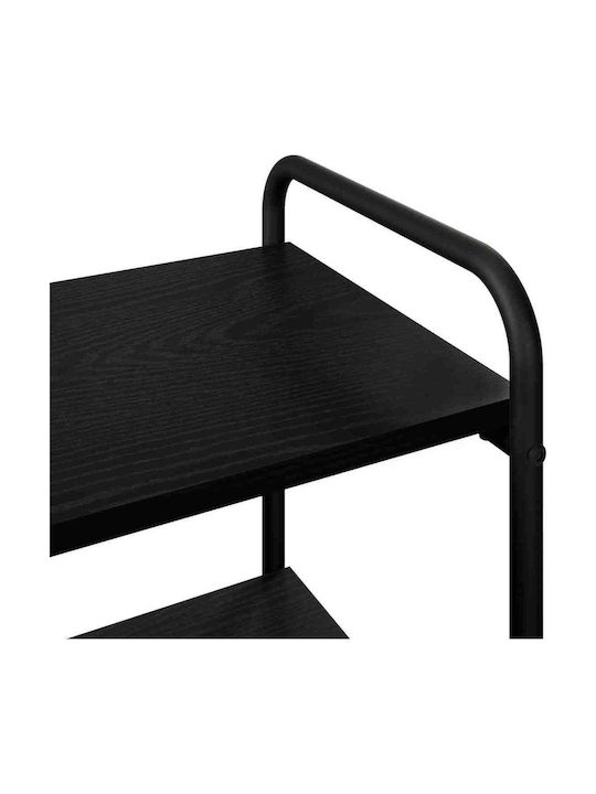 Console Table Wood & Metal Black Oak L80xW35xH75cm