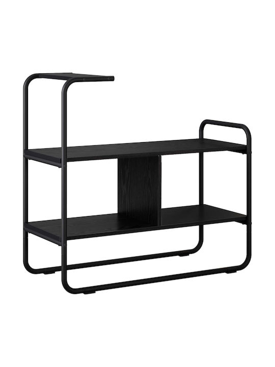 Console Table Wood & Metal Black Oak L80xW35xH75cm