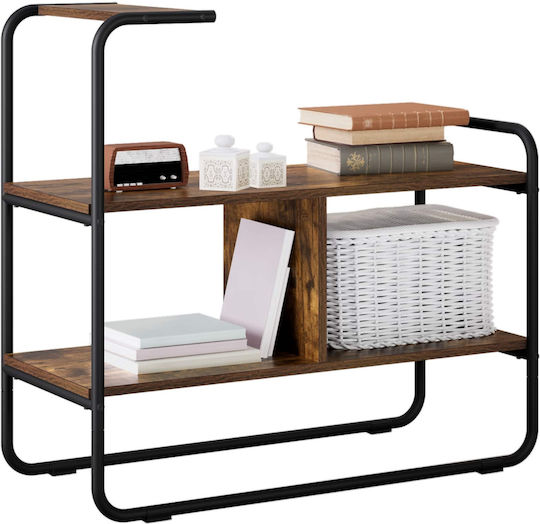 Console Table Made of Wood & Metal Smoked Oak Wood L80xW35xH75cm